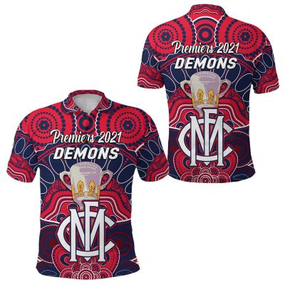 AFL Melbourne Demons Premiers 2021 Indigenous Polo Shirt