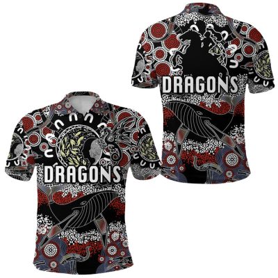 NRL St. George Illawarra Dragons Indigenous - Black Polo Shirt