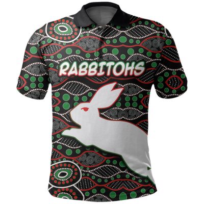 NRL South Sydney Rabbitohs Custom Text Aboriginal Patterns Polo Shirt