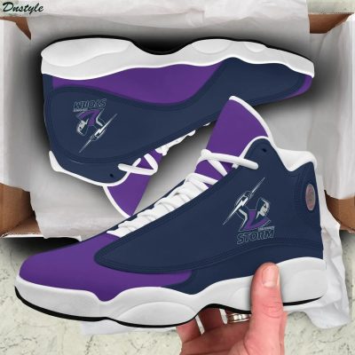 NRL Melbourne Storm Black Purple Air Jordan 13 Shoes