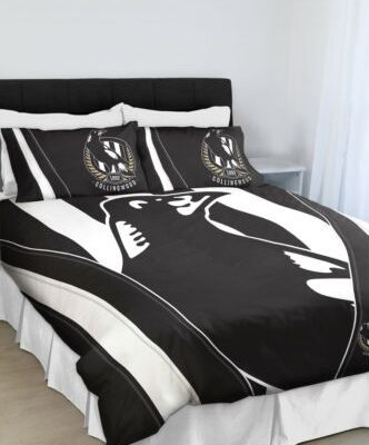 AFL Collingwood Magpies Black White  Bedding Set V2