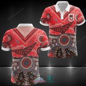 NRL St. George Illawarra Dragons Aboriginal Pattern Polo Shirt