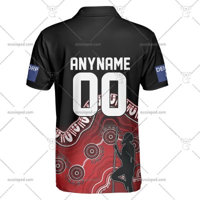 NRL St. George Illawarra Dragons Custom Name Number 2023 Indigenous Jersey Polo Shirt