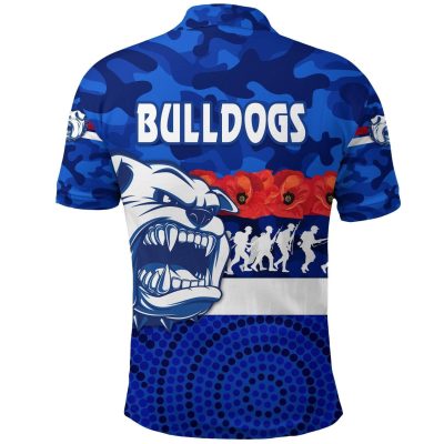 AFL Western Bulldogs Custom Text ANZAC Day Polo Shirt