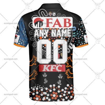 NRL Wests Tigers Custom Name Number 2023 Indigenous Jersey Polo Shirt