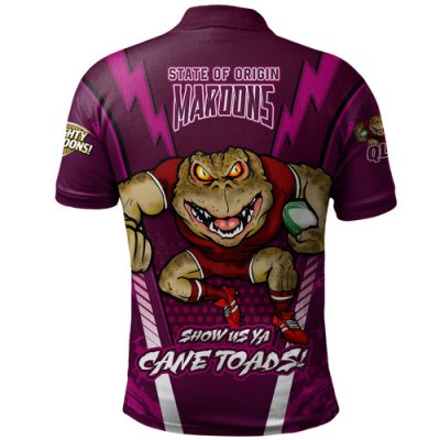Queensland Maroons Polo Shirt Custom State Of Origin 2024 Show Us Ya Cane Toads!