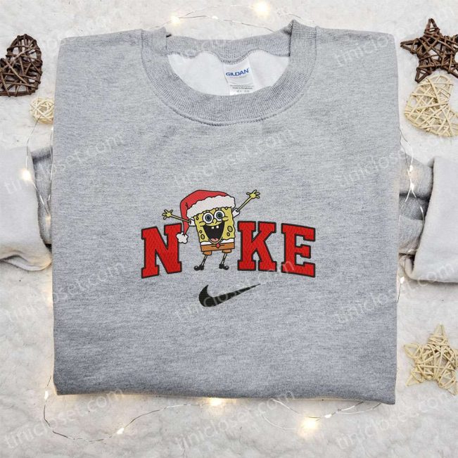 SpongeBob SquarePants x Nike Embroidered Christmas Sweatshirt & Shirt Best Gift Ideas| soulcals.com