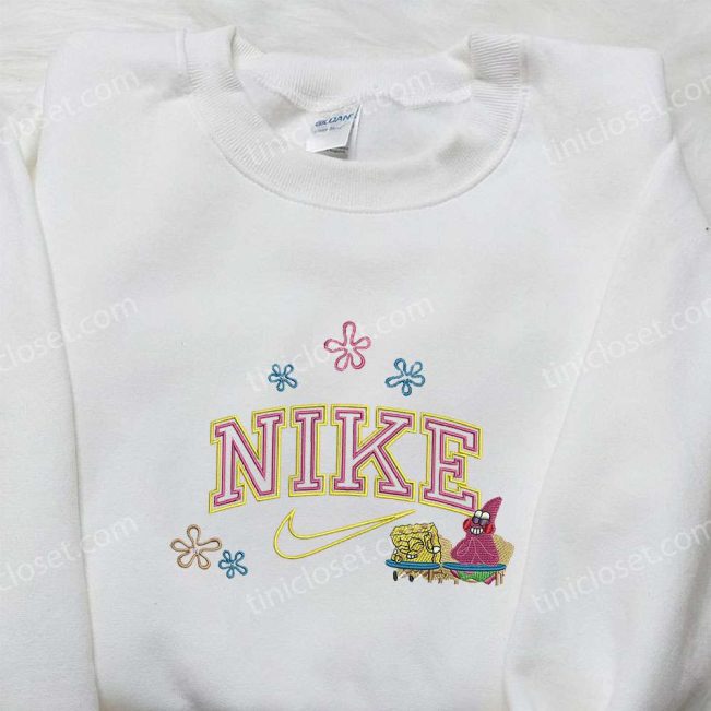SpongeBob & Patrick x Nike Embroidered Sweatshirt, Cartoon Shirt with Nike Inspiration| soulcals.com