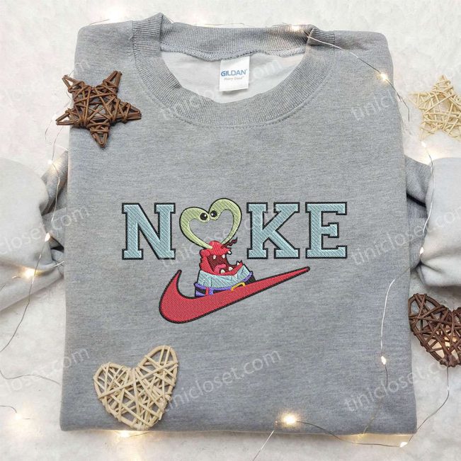 Nike x Mr Krabs Heart Love & SpongeBob Embroidered Shirt Unique Nike Inspired Design| soulcals.com