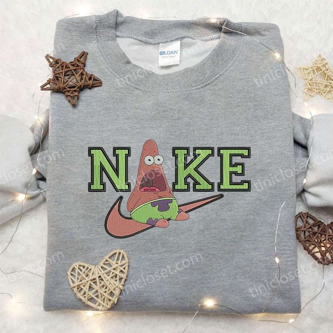 Patrick Star x Nike Embroidered Sweatshirt SpongeBob SquarePants 4D Cartoon Shirt Nike Inspired Gear| soulcals.com