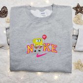 SpongeBob x Nike Cartoon Embroidered Shirt Fun & Stylish SpongeBob SquarePants & Nike Inspired Tee| soulcals.com