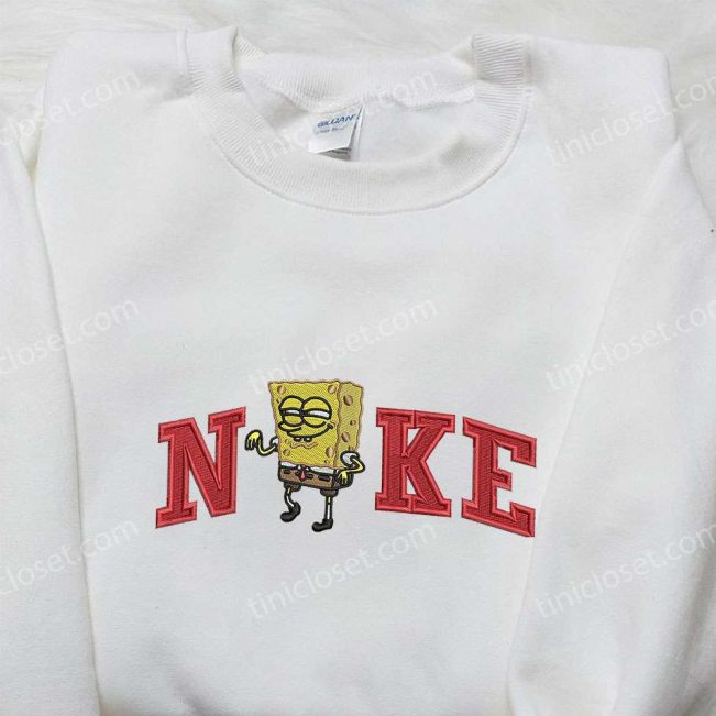 SpongeBob SquarePants x Nike Embroidered Sweatshirt, Cartoon Shirt with Nike Inspiration| soulcals.com