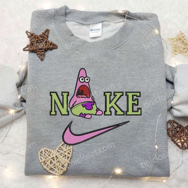 Nike x Patrick Star & SpongeBob 4D Embroidered Sweatshirt & Shirt Cartoon Inspired Apparel| soulcals.com