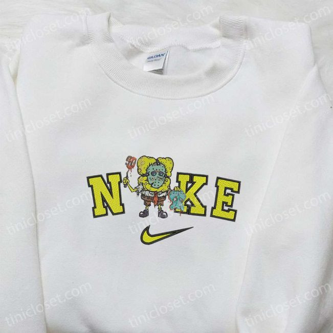 Nike x Spongebob Halloween Embroidered Sweatshirt & Hoodie Adorable Cartoon T-shirt| soulcals.com