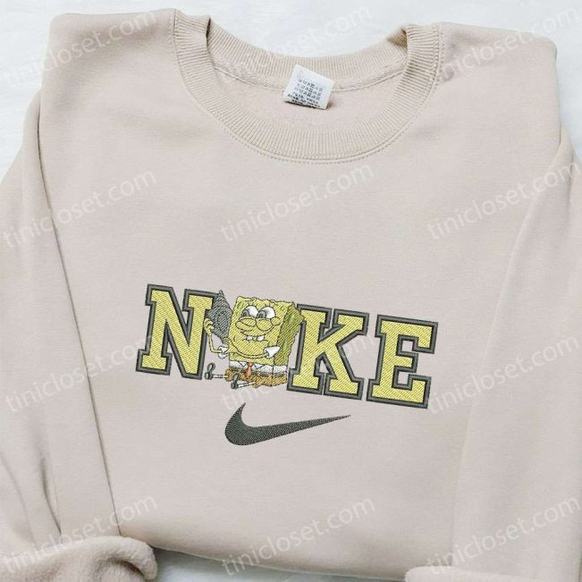 Disney Characters Embroidered Hoodie SpongeBob x Nike Sweatshirt Best Birthday Gift Idea| soulcals.com