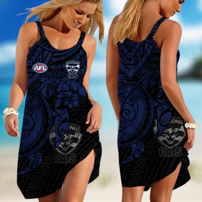 AFL Adelaide Crows  Polynesian Sleeveless Summer Beach Sundress for Women