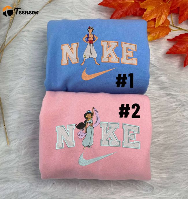 Aladdin and Jasmine Disney Nike Embroidered Sweatshirts| soulcals.com