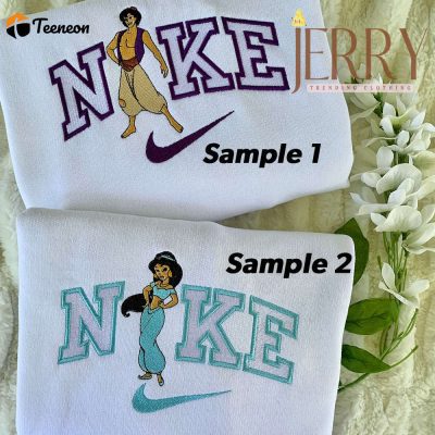 Aladdin and Jasmine Nike Embroidered Sweatshirt| soulcals.com