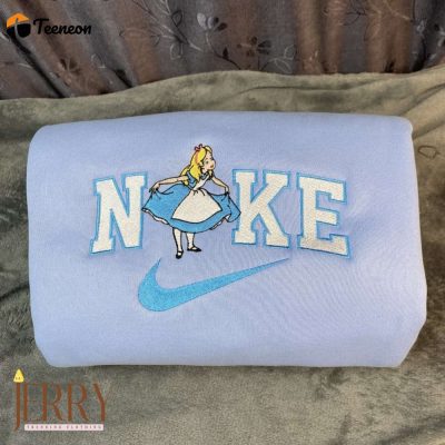 Alice in Wonderland Disney Nike Sweatshirt Embroidered Magic for Disney Fans| soulcals.com