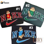 Alvin And The Chipmunks Nike Embroidered Sweatshirt Fun & Fashionable Cartoon Sweatshirt| soulcals.com