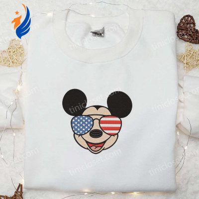Show off your patriotic pride with America Glasses x Mickey Embroidered Shirt the best Disney patriotic shirt | soulcals.com