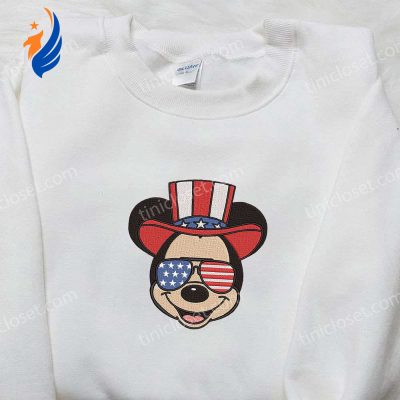 Show Your Patriotism with America Mickey Embroidered Shirt Best Disney Patriotic Shirts | soulcals.com