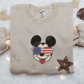 America Mickey Mouse With Glasses Embroidered Shirt Disney Embroidered Shirt Best Patriotic Shirts 10.jpg - demo10