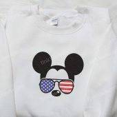 America Mickey Mouse With Glasses Embroidered Shirt Disney Embroidered Shirt Best Patriotic Shirts 5.jpg - demo10