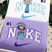 Stylish Angel Cake & Rainbow Sherbet Strawberry Shortcake Nike Couple Sweatshirt with Embroidery ,Perfect for Couples| soulcals.com