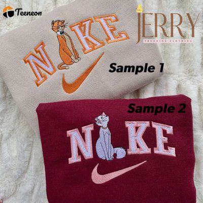 Aristocat Cat Nike Embroidered Sweatshirt| soulcals.com