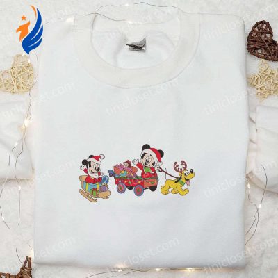 Baby Mickey Mouse Christmas Embroidered Sweatshirt Disney Characters Shirt Best Gift Ideas | soulcals.com