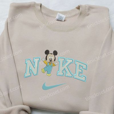 Baby Mickey Mouse Hey x Nike Embroidered Shirt Cute Cartoon Disney Tee | soulcals.com
