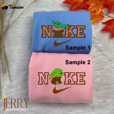 Baby Yoda Nike Embroidered Sweatshirt| soulcals.com