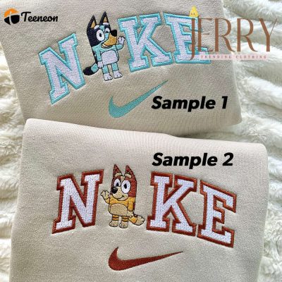 Bandit Heeler And Chilli Heeler Nike Embroidered Sweatshirt| soulcals.com