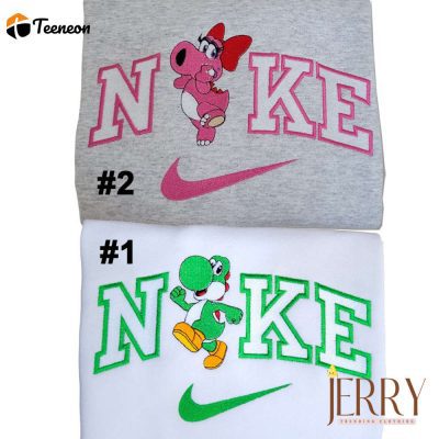 Birdo And Yoshi Nike Embroidered Sweatshirt| soulcals.com