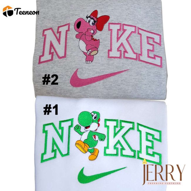 Birdo And Yoshi Nike Embroidered Sweatshirt| soulcals.com