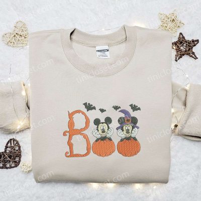 Spooky Boo Mickey Minnie Embroidered Shirt Perfect Disney Halloween Gift Idea | soulcals.com