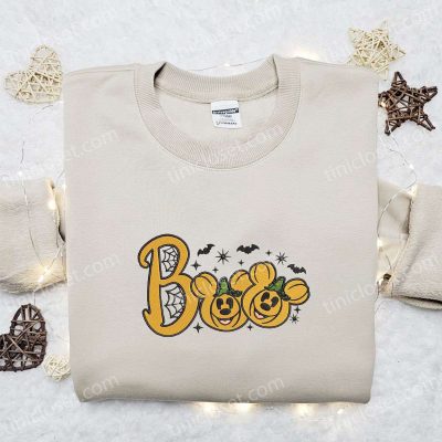 Boo Mickey Minnie Pumpkin Embroidered Shirt Spooky Disney Halloween Gift Idea | soulcals.com
