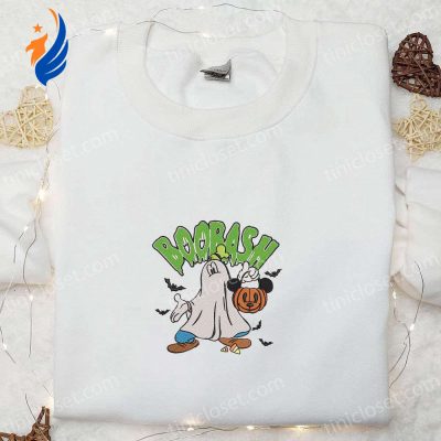 Spooky Fun with Boobash Goofy Ghost Mickey Pumpkin Bat Embroidered Shirt Perfect Disney Halloween Shirts | soulcals.com