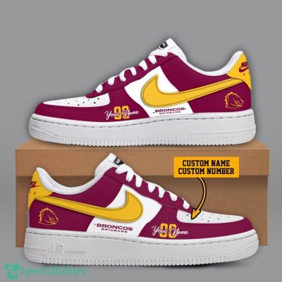 Brisbane Broncos NRL Custom Name And Number Personalized Air Force 1 Sneaker