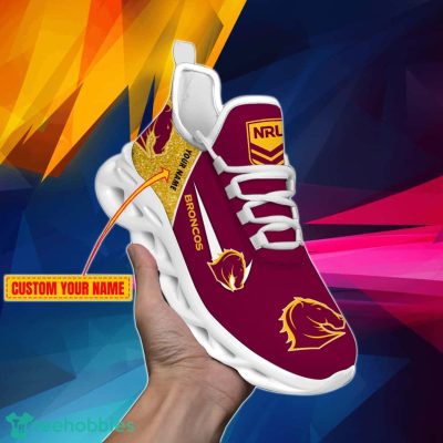 Brisbane Broncos NRL Glitter Personalized Max Soul Shoes Best Gift