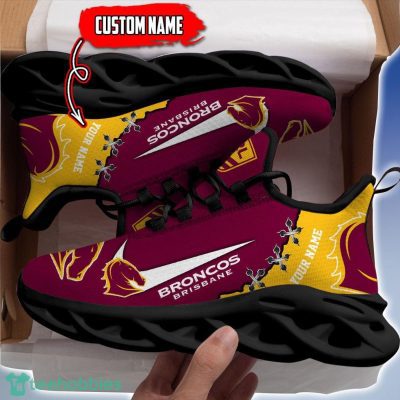 Brisbane Broncos Personalized Name NRL Premium Luxury Max Soul Shoes Best Gift For Fans