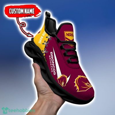 Brisbane Broncos Personalized Name NRL Premium Luxury Max Soul Shoes Best Gift For Fans