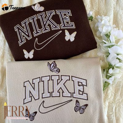 Butterfly Nike Embroidered Sweatshirt| soulcals.com