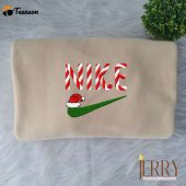 Candy Christmas Hat Nike Embroidered Sweatshirt| soulcals.com