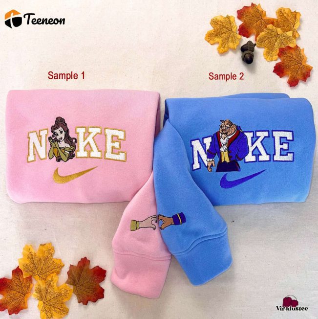 Affordable Beauty And The Beast Disney Nike Sweatshirts with Embroidery, Perfect Matching Set| soulcals.com