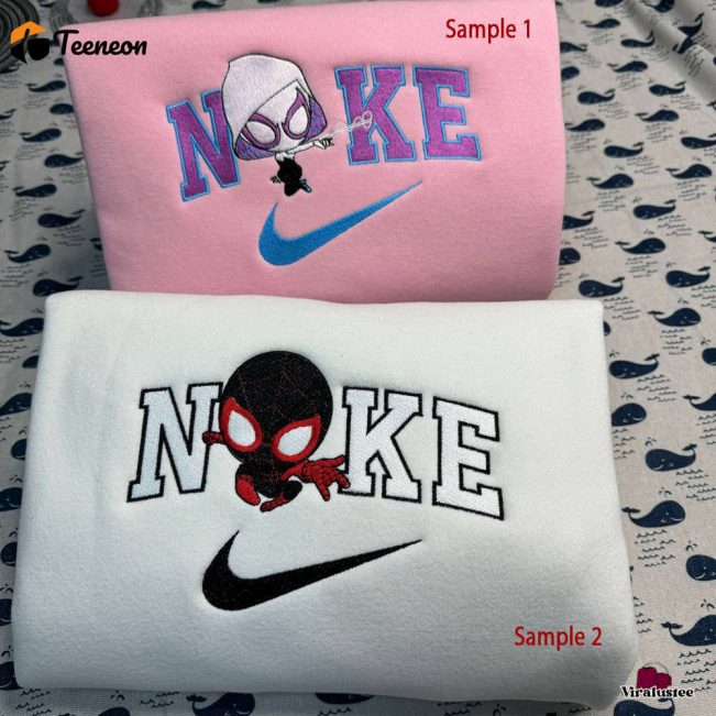 Affordable Gwen Stacy & Miles Morales Nike Embroidered Sweatshirts, Perfect Nike Couple Embroidery| soulcals.com