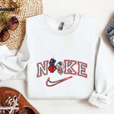 Affordable Nike Hello Kitty & Spiderman Embroidered Sweatshirt Perfect Valentine s Day Couple s Gift| soulcals.com
