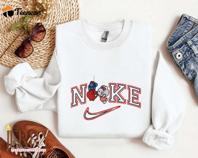 Affordable Nike Hello Kitty & Spiderman Embroidered Sweatshirt Perfect Valentine s Day Couple s Gift| soulcals.com