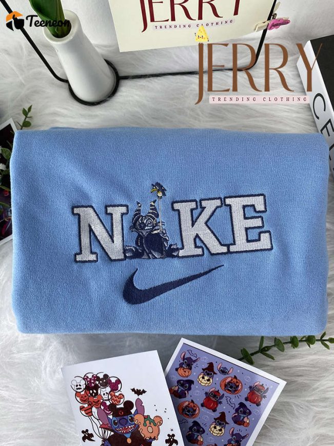 Cheap Stitch Nike Embroidered Sweatshirt, Perfect Couple Gift For Halloween| soulcals.com